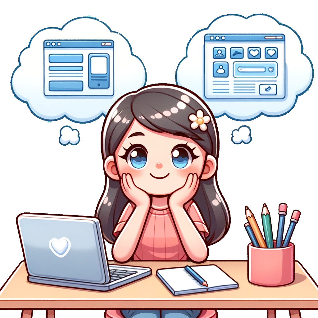 female student imagining coding possibilities